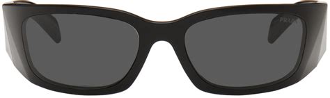 prada black wraparound sunglasses|Prada sunglasses clear frame.